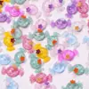 Pequeños accesorios de resina translúcida de colores de caramelo, decoraciones para uñas, pasadores para el cabello 3D DIY, accesorios para uñas vestibles, pequeñas flores de pedrería