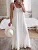 2026 Novo Comércio Exterior Transfronteiriço Moda Feminina Casual Sem Alças Decote U Regular Franzido Multicor Vestido Longo Feminino