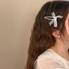 Knock Fairy White Bow Lace Hairpin High-end Duckbill Clip Bangs Side Hairpin Cocar Acessórios para o Cabelo Novo Estilo