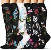 [Set de 6 Pares] Pedido Externo de Amazon Calcetines Largos Deportivos de Compresión con Patrón Ensamblado, Calcetines de Compresión, Varios Calcetines de Compresión