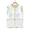 Chaleco cárdigan tejido de algodón puro anti-golpes para primavera para mujeres de mediana edad y mayores, Ropa interior fina sin mangas de verano para señoras mayores
