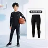 Jersey de baloncesto Youyou para niños, capa base, traje de entrenamiento ajustado, secado rápido, para niños, adecuado para fútbol, correr y fitness, conjunto deportivo