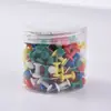 Chinchetas de Colores, 200 Piezas en un Tubo Duro, Rojas, Amarillas, Azules, Verdes, Blancas, Negras de Plástico, Chinchetas de Corcho Color Macarrón