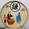 Pá de lixo pintada à mão em bambu trançado pintura nostálgica fazenda bambu trançado pintura decoração pá criativa country mural de parede grão tudo trabalho duro