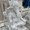 Escultura de Estatua de Buda de Mármol Finamente Tallada Figura Religiosa Estatua Pieza Decorativa Grande