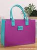 Bolso de Fieltro de Gran Capacidad Bloqueado por Color, Bolso de Compras para Viajes Diarios, Bolsa de Regalo, Bolsa de Recuerdo, Bolso a Juego, Bolso Tote, Bolso de Mano