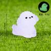Micro Paisaje Creativo Luminoso Blanco Bichón Frisé Figura Linda Accesorios de Decoración DIY Adorno Mini para Escritorio de Oficina