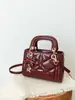 Bolso Cuadrado Pequeño con Puntada de Diamante para Mujer, Bolso de Mano de Lujo Ligero, Mini Bolso Versátil de Hombro y Cruzado Estilo Lady Dior, Bolso de Diseño de Nicho
