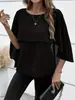 Amazon Aliexpress Ebay Roupas Europeias e Americanas Versátil Gola Redonda Cor Lisa Mangas de Capa Camada Chiffon Camisa para Mulheres