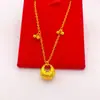 Tienda de oro mismo estilo carácter Fu chapado en oro Gran suerte y prosperidad Frutas abundantes Candado de paz collar Cadena de clavícula versátil de lujo ligero venta al por mayor