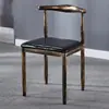 Encosto de Cadeira de Jantar Banqueta Doméstica Cadeira de Mesa Nórdica Simples Moderna Cadeira de Restaurante Imitação de Madeira Maciça Cadeira de Canto de Ferro
