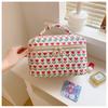 Nueva Bolsa de Cosméticos Floral de Celebridad de Internet Alto Valor de Color Bolsa Térmica para Almuerzo de Estudiante Simple Gran Capacidad Bolsa de Almacenamiento Portátil Moderna
