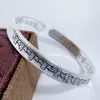 Vintage Simples Estilo Chinês Sutra do Coração Prata Dazu Maldição do Coração Pulseira Mori Masculina e Feminina Alívio Sânscrito Antigo Pulseira de Prata