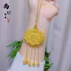 Tiktok Más Vendido Accesorios Tradicionales Chapados en Oro DIY Filigrana Hueca Incrustada con Borlas de Dragón y Fénix Cerradura para Bolso Venta al por Mayor