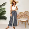Pantalones Anchos de Rayas 2026 para Mujer, Pantalones Casuales Sueltos, Nuevo Estilo de Verano, Pantalones Largos Rectos Sueltos de Cintura Alta