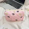 31291 Bolsa de Maquillaje de Mano Acolchada Fresca para Niña de Gran Capacidad Linda Almacenamiento Estuche con Cremallera para Estudiante