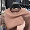 Camiseta Masculina de Manga Curta de Algodão Puro com Tripla Proteção, 80 Fios, High-End, Transfronteiriça, Gola Redonda, Roupa Masculina Casual, Estilo Verão