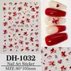 Adesivos de Unha Artística Coração com Rosa Vermelha com Suporte Adesivo, Decorações de Adesivos de Unha DIY Atmosfera de Dia dos Namorados Estilo Dh