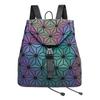 Nova Mochila Luminosa da Moda Mochila Geométrica em Relevo Mochila de Várias Cores Gradiente Grande em Estoque Pronto Atacado