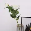 Flor Artificial Rosa Feliz de Seda com 2 Cabeças Decoração Suave para Sala de Estar Arranjo de Flores Indoor Flor Artificial Rosa para Casamento