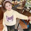Suéter para niñas, otoño e invierno, nuevo estilo occidental, cuello redondo para niños, estilo coreano, suéter de punto holgado que combina con todo, top de lana Love