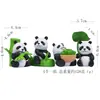Fofas Figuras Decorativas Criativas de Panda de Bambu Estilo Japonês 4 Peças, Pequenos Enfeites, Decorações de Jardim, Brinquedos da Moda