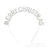 Tiara de strass com letras europeia e americana transfronteiriça, Feliz Natal, Festival de Natal, liga de ferro, tiara