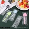 Cuchara Desechable en Forma de Corazón Cuchara de Degustación para Postre Cuchara para Helado Pudín Gelatina Cuchara para Helado Espátula Colorida en Forma de Corazón Cuchara para Postre