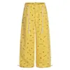 Ropa para Hombre Estilo Americano Original Divertido Dibujos Animados Estampado Completo Holgado Pierna Ancha Casual Pantalones con Cordón Pierna Ancha Largos