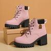 Botas Martin de estilo británico de talla grande transfronterizas para mujer 2024 nuevas de plataforma impermeable de suela gruesa moda casual versátiles botines