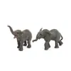 Conjunto de 2 Peças de Figuras de Elefante em Miniatura Bebê Realista Elefante Adulto Figuras de Brinquedo PVC Modelos de Animais Selvagens para Crianças Playset Educacional Decoração de Animais