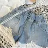 Traje de Verano para Niñas 2025 Nuevo Moda de Verano para Mujer Chaleco Shorts de Mezclilla Conjunto de Dos Piezas Vestido de Verano para Niños