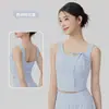 Chaleco de Yoga con Cuello en U para Mujer con Correas en el Pecho y Almohadillas en el Pecho para Cubrir el Vientre, Adelgazante y Realzador de la Espalda, Ropa Interior Deportiva para Fitness