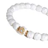 Pulseira de Bodhi de Jade Branco Natural de Círculo Único de Coco para Homens e Mulheres, Contas de Oração Budistas, Macia e Flexível
