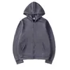 Sudadera con Capucha tipo Cárdigan Estilo Europeo y Americano, Top Deportivo de Color Sólido, Unisex para Otoño e Invierno, de Manga Larga con Cremallera, Casual y Elegante