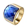 Anillo de titanio para hombre con gema ojo de gato retro de corte europeo y americano para comercio exterior, personalidad de moda