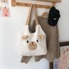 Bolsa de Ombro de Caxemira Estilo Ins Personalizada Bolsa de Mão de Personagem de Animação Bolsa Transversal Bolsa Macia Fofa Peluda Bolsa de Presente Cultural e Criativa