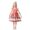 Nuevo vestido de cena navideña para niñas europeas y americanas de Amazon, vestido de fiesta de actuación para niñas.