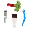 Yunbei cepillo de limpieza de aletas de condensador de aire acondicionado de plástico, herramienta de limpieza de radiador, eliminación de polvo, peinado, mango rojo