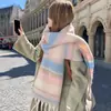 Cachecol Atmosférico Maillard de Alta Qualidade para Mulheres Inverno 2025 Novo Estilo Coreano Versátil Cachecol de Pelúcia Mohair Espessado Outono