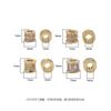 Pulsera de anillo de cobre de oro de 14K con cuentas cilíndricas de doble fila, espaciador, material de joyería hecho a mano para bricolaje, circonita incrustada