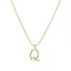 Europa y Estados Unidos transfronterizo 26 letras conjunto de cobre circonita cadena de serpiente redonda collar letras colgante de oro creativo simple letras