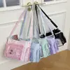 Bolso bandolera para chica de universidad, bolso de hombro transparente de gran capacidad, bolso ita de encaje de gran capacidad para muñecas