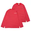 Camiseta de Manga Larga a Rayas Bloque de Color de Peso Pesado 280g Nueva Moda Primavera Marca Casual Holgada Top Bordado con Logo
