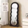 Espejo de Vestir Estilo Ins Crema Alienígena Espejo de Cuerpo Entero Popular de Onda Cibernética Espejo de Pie Espejo de Vestir para Dormitorio de Niña