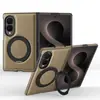 Suporte Giratório 360 Graus Aplicável à Capa para Celular Dobrável Samsung Z Fold 8 Couro Ya Shi Magnético Capa Protetora para Z Flip 8