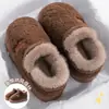 Pantuflas de Algodón para Mujer con Tacón 2026 Nuevo Otoño/Invierno para Interiores Hogar Antideslizantes Cálidas de Suela Gruesa de Felpa Algodón para Mujer