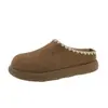 Zapatos Birkenstock Peludos de Suela Gruesa para Mujer, Medio Abiertos, para Ropa de Otoño/Invierno, Bestseller Nuevo Estilo 2026, Zapatos Perezosos sin Cordones, Pantuflas de Algodón con Forro de Felpa