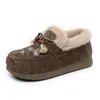 Zapatos de algodón mujer nuevo invierno card velvet engrosados antideslizantes casuales cómodos slip-on zapatos de madre moda cálidos zapatos de mujer
