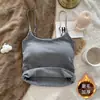 Camisola de Estilo Americano para Otoño e Invierno para Mujer con Copas y Forro Polar, Adecuada para Usar Afuera o como Capa Base, Top Versátil para Mujer